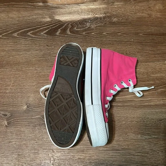 Women’s Converse Pink High-Top Platform Sneakers Sz 8/EU 39 - Picture 4 of 12